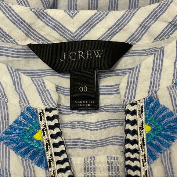 J.Crew boho Sunburst embroidered sleeveless Striped top Sz 00 - Picture 8 of 8